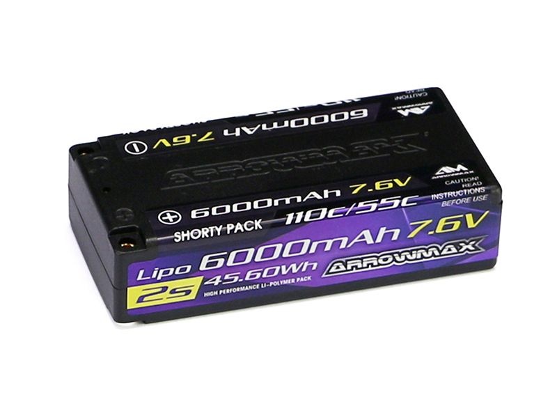 214a8b1fe09244af572fdc40120f3c1c AM-700203 AM Lipo 6000mAh 2S Shorty - 7.6V 55C Continuos 110C Burst – Bild 1